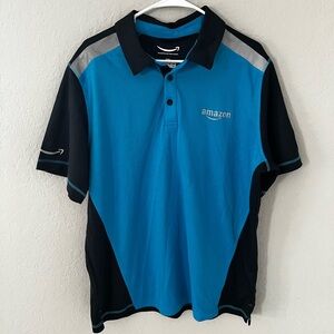Amazon Men's Polo Shirt in Blue and Black
